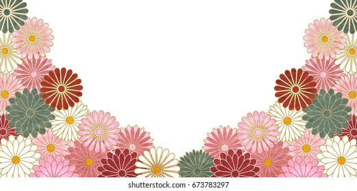 Chrysanthemum pattern Japanese paper background