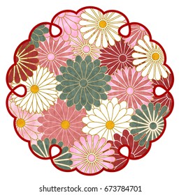 Chrysanthemum pattern Japanese paper icon