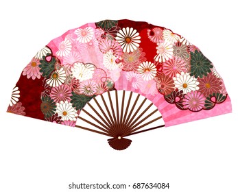 Chrysanthemum pattern New Year card icon