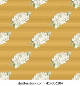 Chrysanthemum. Seamless pattern. Vector.