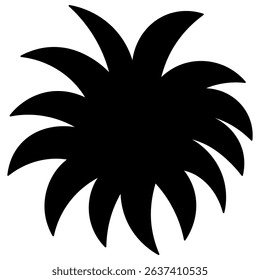 Chrysanthemum. Silhouette. Flower with patterned petals and core. Vector illustration. Isolated white background. Idea for web design.