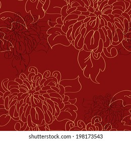chrysanthemum tile pattern in traditional style