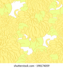 chrysanthemum tile pattern in traditional style