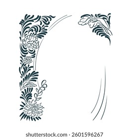 chrysanthemum vector frame line artistic