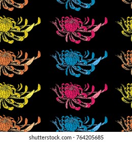 Chrysanthemum vector illustration. Doodle style. Design, print, logo, decor, textile, paper