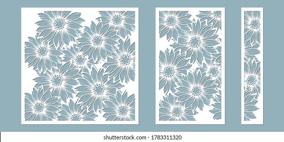 chrysanthemum. Vector illustration. Paper flower, stickers. Laser cut. Template for laser cutting and Plotter. Vector illustration. Pattern for the laser cut, serigraphy, plotter and screen printing.