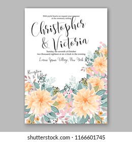 Chrysanthemum wedding invitation 
