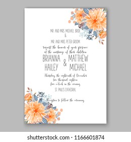 Chrysanthemum wedding invitation sunflower