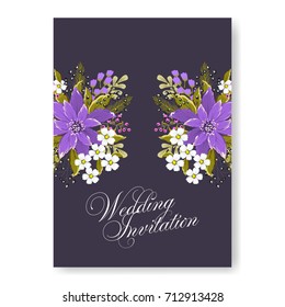 Chrysanthemum wedding invitation template