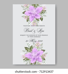 Chrysanthemum wedding invitation template