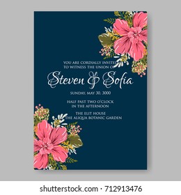 Chrysanthemum wedding invitation template