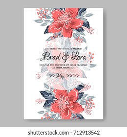 Chrysanthemum wedding invitation template