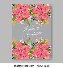 Chrysanthemum wedding invitation template