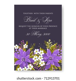 Chrysanthemum wedding invitation template