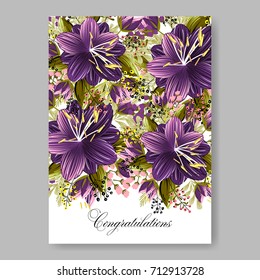 Chrysanthemum wedding invitation template