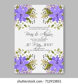 Chrysanthemum wedding invitation template