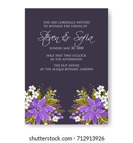 Chrysanthemum wedding invitation template