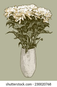 chrysanthemums in a vase