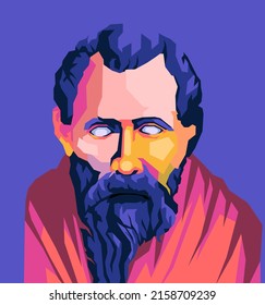 chrysippus pop art style with purple background