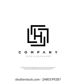 CHS letter logo design with polygon shape. 