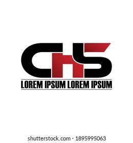 CHS letter monogram logo design vector