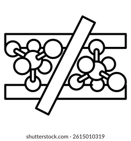 CHSH Inequality icon represented by particle, inequality Line style.