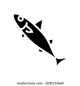 chub mackerel glyph icon vector. chub mackerel sign. isolated contour symbol black illustration