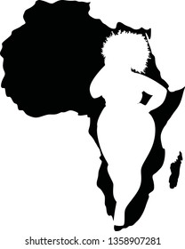 Chubby Afro Woman, Africa vector