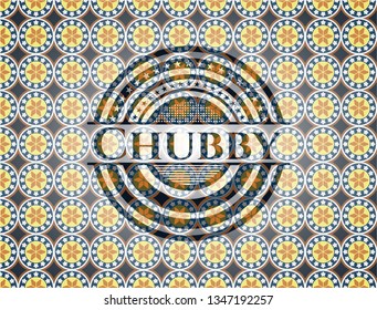 Chubby arabesque style emblem. arabic decoration.