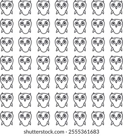 A chubby cartoon owl is repeated to form an animalistic background.