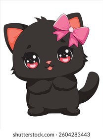 Chubby Cat Black Kitty Mascot