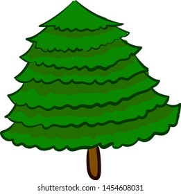 Árbol de navidad Chubby, ilustración, vector sobre fondo blanco.
