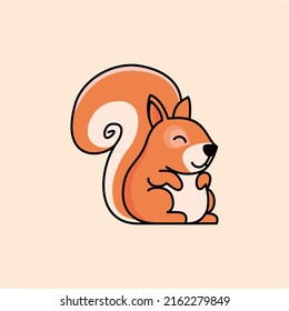 Chubby and cute squirrel cartoon vector