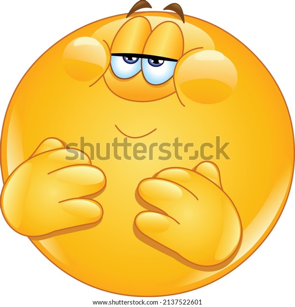 Chubby Emoji Emoticon Rubbing His Belly Stock Vector (Royalty Free ...