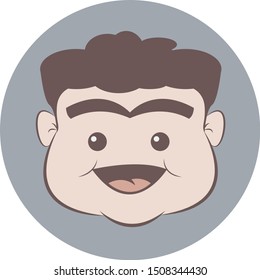 chubby face icon vector hair