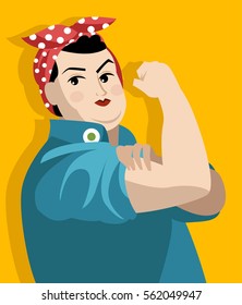 chubby fat obese feminist worker woman fighting for equality rights