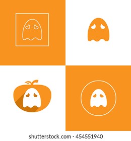 chubby ghost halloween icon