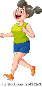 Chubby Girl Doing Exercise illustration