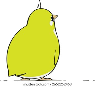 A chubby green bird with a round body and cute appearance, ideal for children’s illustrations, cartoons, nature themes, and whimsical animal art. Great for concepts of joy, nature, and playful design.