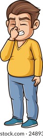 Gordito cerrando la Ilustración vectorial de la nariz