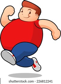 Chubby Guy Running Illustration