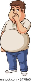 Chubby man picking his nose vector illustration