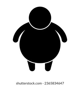 Chubby or obese body type. Fat or overweight person icon. Vector.