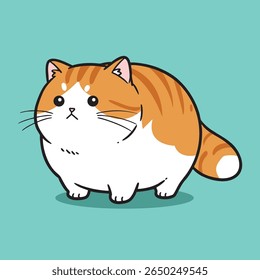 Gato gordita de naranja Tabby – Ilustración vectorial linda de dibujos animados