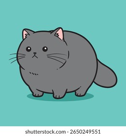 Gato gordita de naranja Tabby – Ilustración vectorial linda de dibujos animados