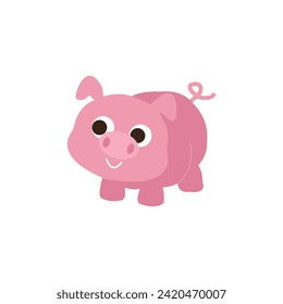 Chubby pig farm animal cartoon sticker svg