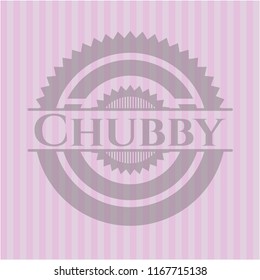 Chubby pink emblem. Retro