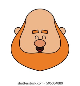 chubby red hair man face icon image 
