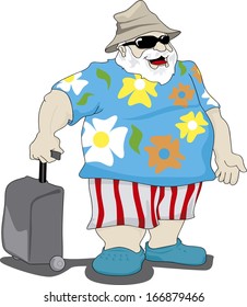 Chubby Santa Claus on vacation