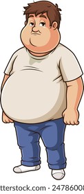Chubby sloppy man vector illustration